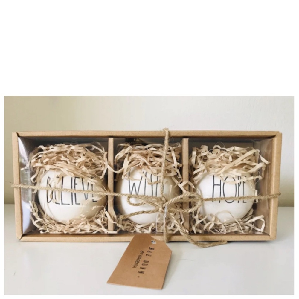NEW Rae Dunn Believe Wish Hope Christmas Tree Ornaments 🎄🎅🏻